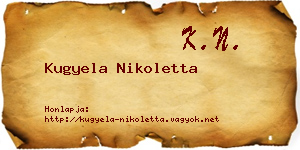 Kugyela Nikoletta névjegykártya